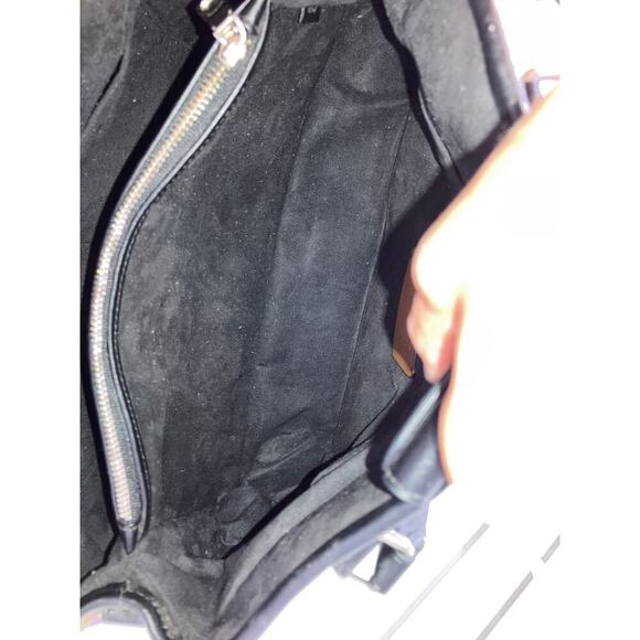 COACH F57630 BLACK SMOOTH LEATHER PURPLE FLORAL HANDBAG - Picture 14 of 16